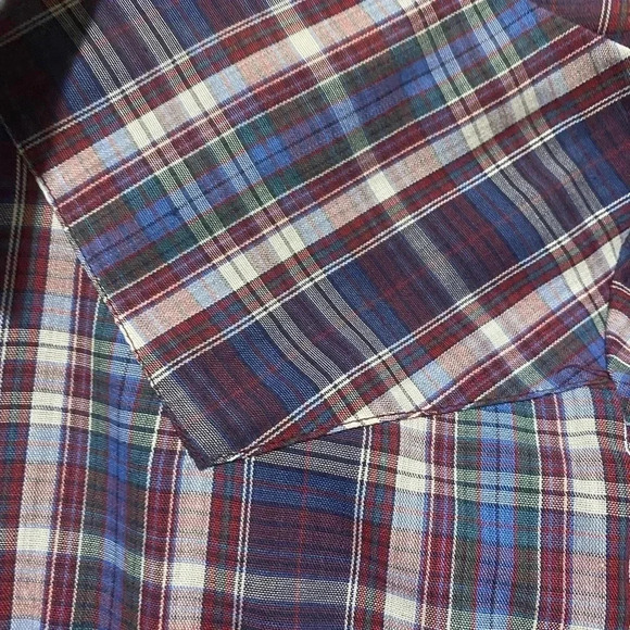 WESTERN button down 16/35 plaid with pearlescent buttons - Picture 3 of 9